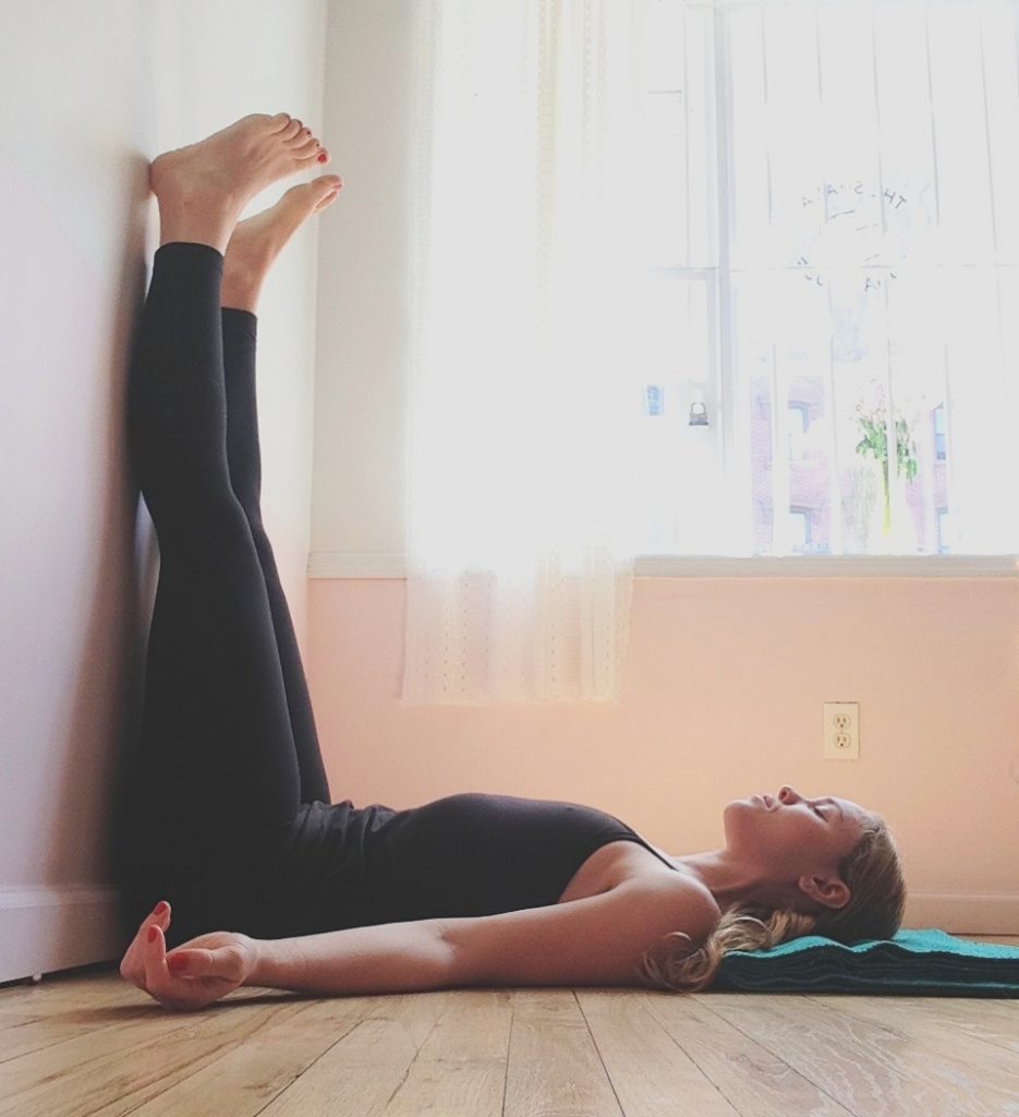 Mental health hacks - try legs up the wall inversion pose